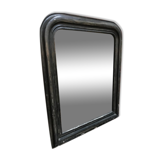 Miroir bois patine noir 53x65cm