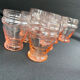 Service for 4 people - Art Deco - Glass or 1/2 pink crystal blown and cut