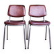 70s metal and imitation leather chairs