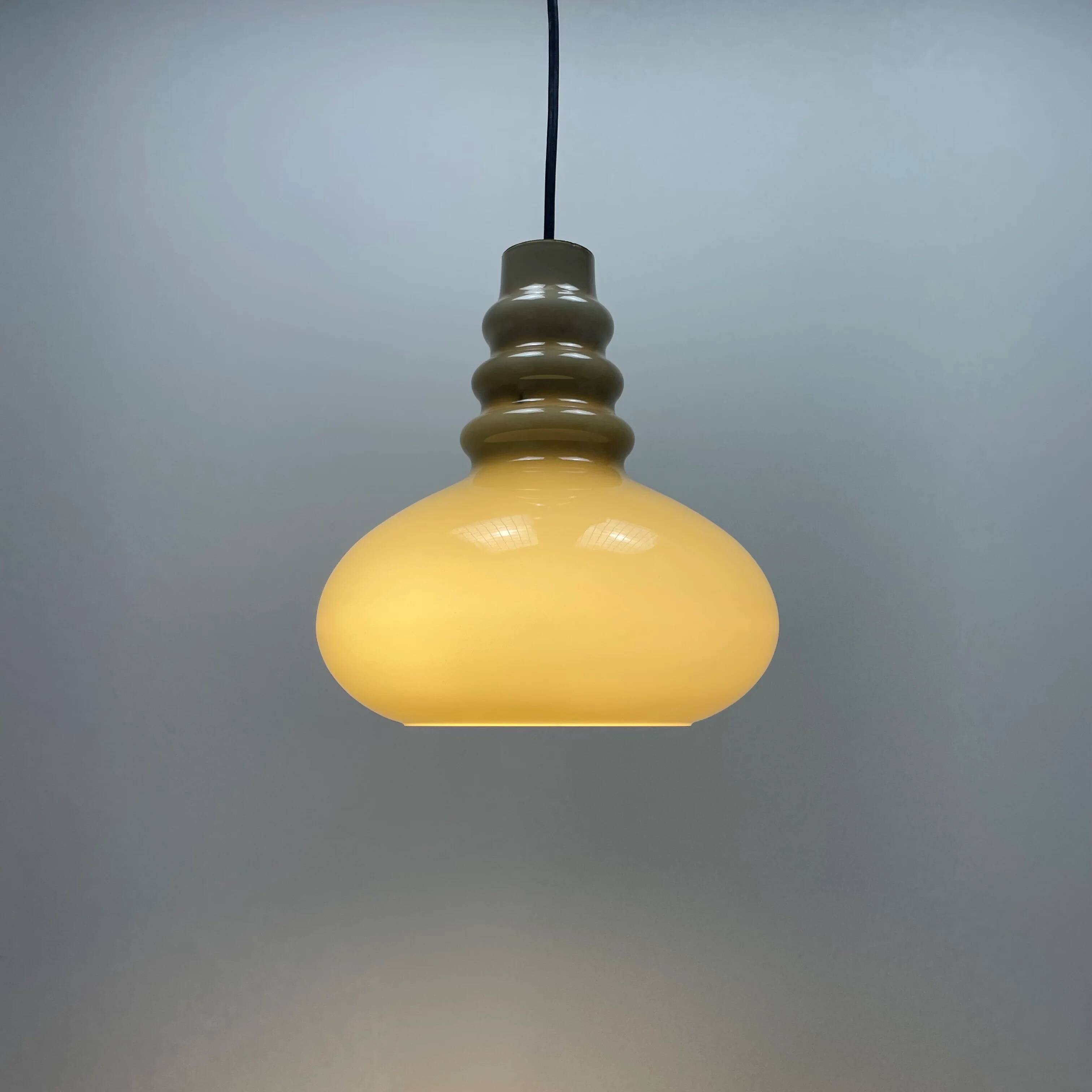 Grey glass pendant lamp by Peill & Putzler 1960