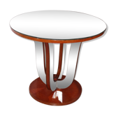 Vintage art deco all-mirror side table, 1940s