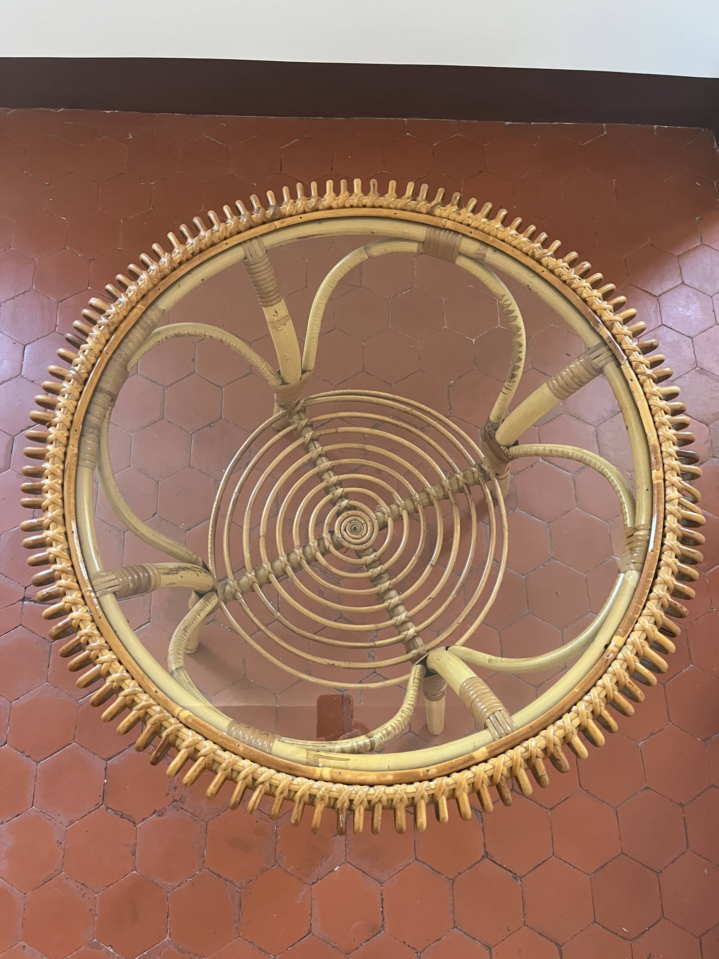 1960s rattan round table