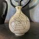 Vase ball ceramic vintage spider pattern signed mid century