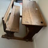 Solid wood school desk from the beginning of the last century