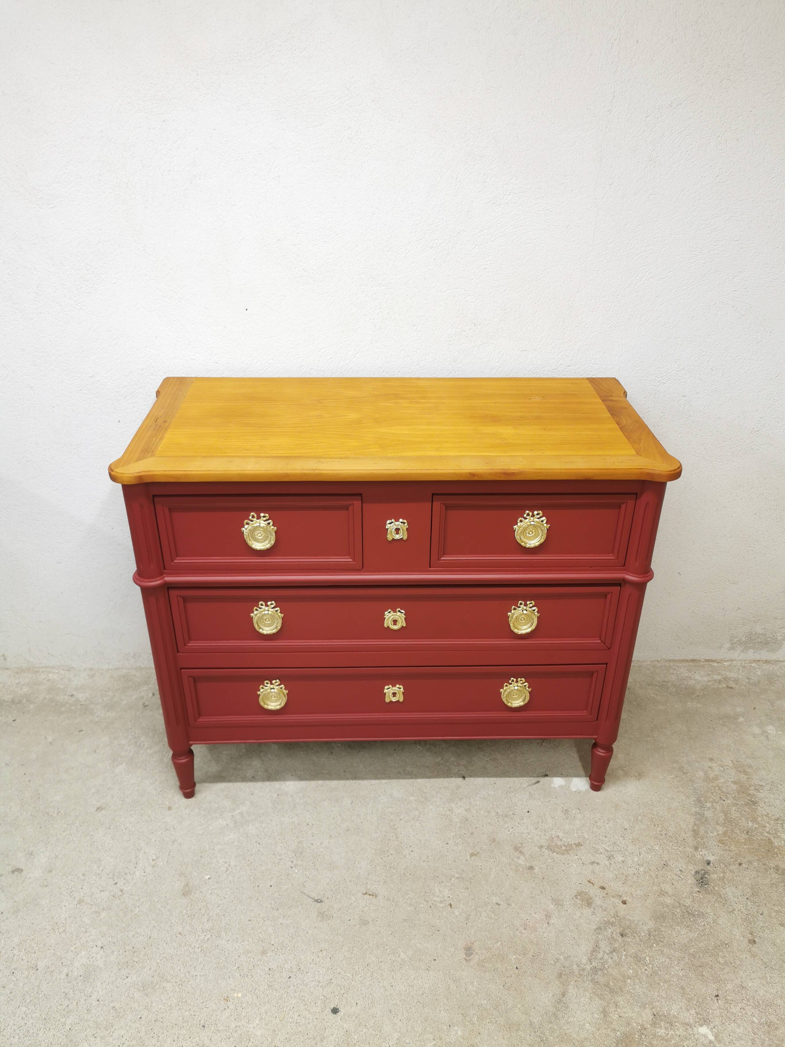 Commode vintage en merisier relookée