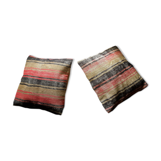 Duo de housses de coussins en kilim turc