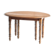 Vintage solid wood table with folding shutters with two extensions, France 1950