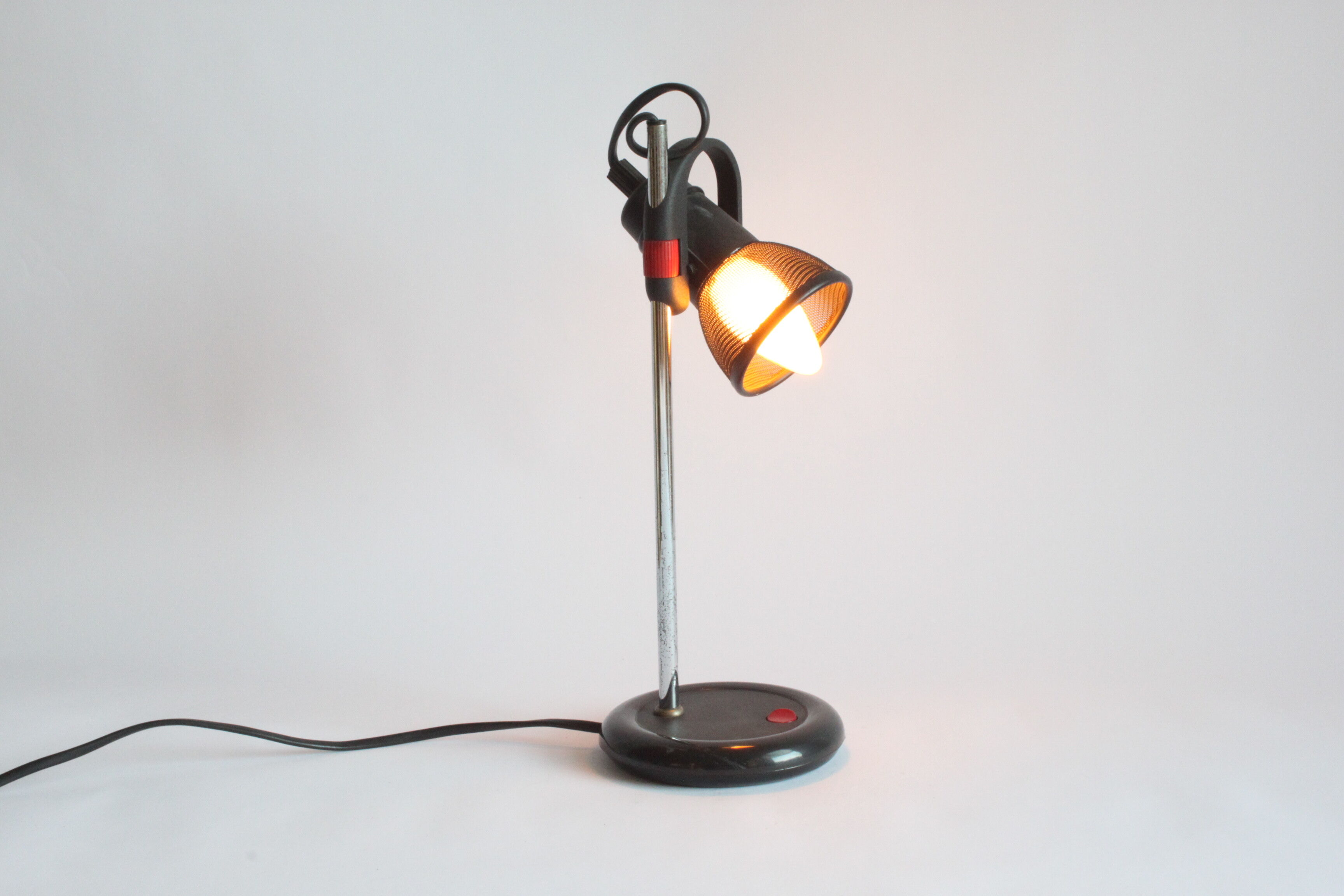 Black gauze nightlamp or bedside lamp, 1980