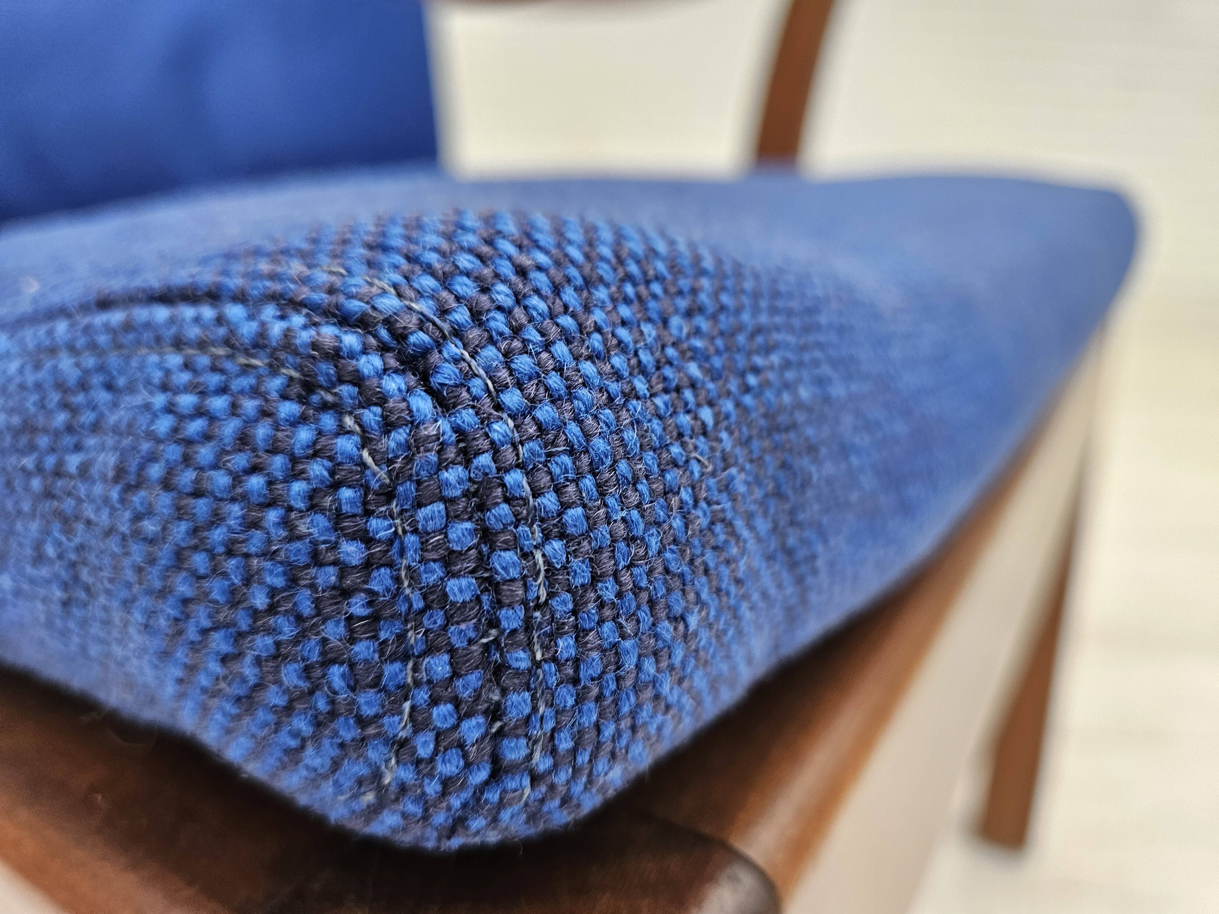 1960s, Danish easy armchair by Fritz Hansen, wool fabric, beech wood.