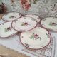 Set of 6 flat plates Gien France Lorraine model