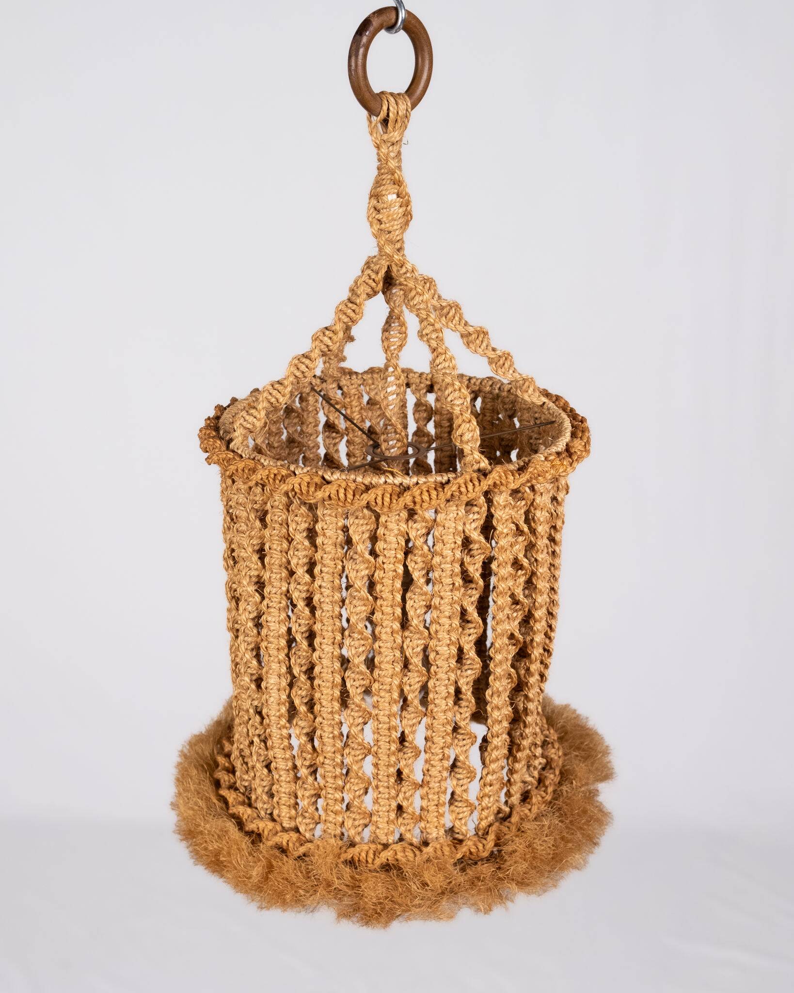 Macramé suspension, Audoux and Minet style, France, 1960s