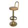 Tabouret de bar italien mid-century modern en laiton et cuir