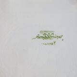 6 white Sarreguemines compartment plates