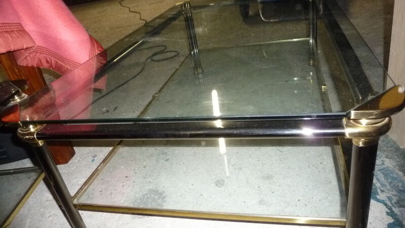 Brass and glass coffee table