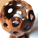 Sculptural wooden lamp, 70s