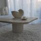 Natural Travertine irregular coffee table Athena - 90x90cm