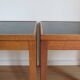 Pair of Mid century Teak and black Top Side Tables 1960s