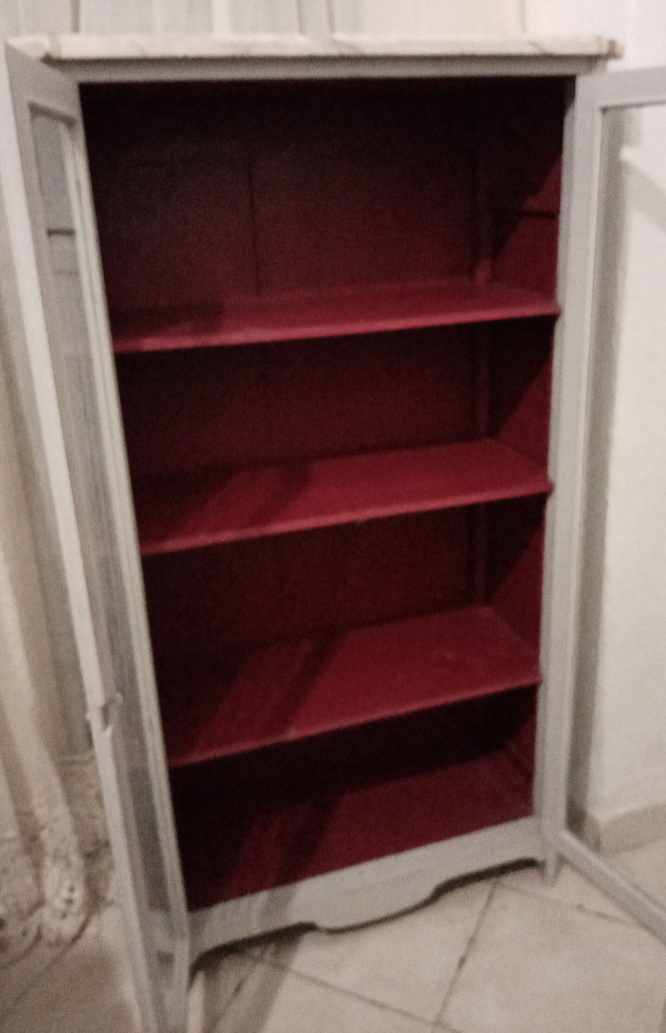 Silver library patina 2 doors on marble 147 x 81 cm