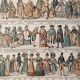Lithographie gravure sur les costumes civils de 1897