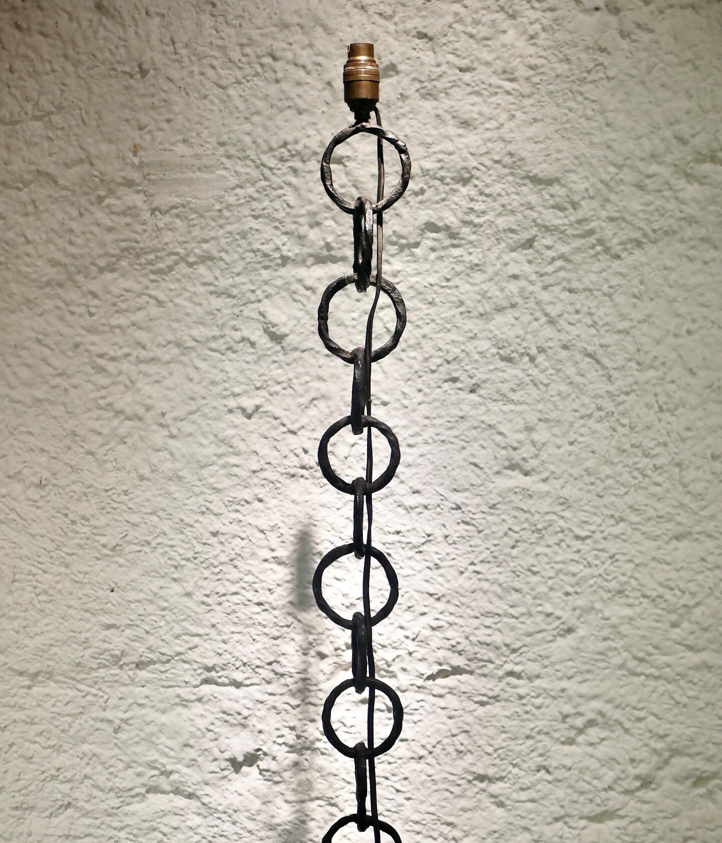 Brutalist wrought iron floor lamp
