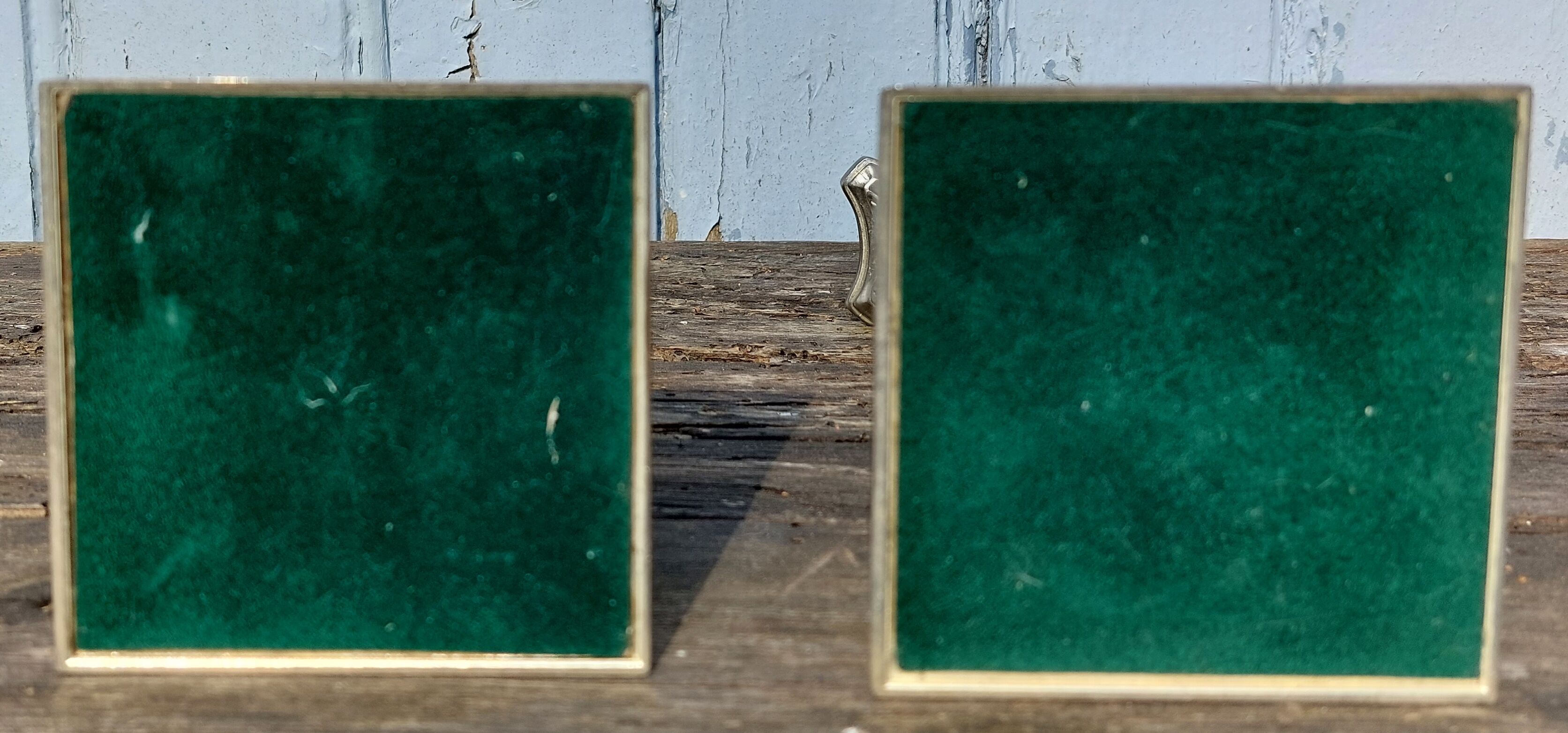 Duo of silver metal column candle holders