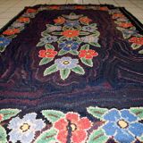 Tapis Hooked Antique Américain, Années 1920, Pièce Unique et Inachevée