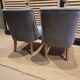 Pair of armchairs in grey velvet