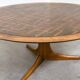 Vintage Wooden Coffee Table with Engraved Brass Top – 1970s