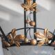 Lustre Art déco en fer forgé et verre Muller Frères Lunéville
