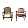 Paire de fauteuils style Louis XV estampillés, début 19e siècle