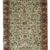 Tapis Vintage Turc – Rouge & Beige – Motifs Floraux – 295 × 178 cm