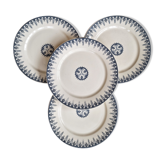 Set of 4 flat plates Algiers de Sarreguemines and Digoin