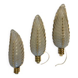 Glass and bronze wall lights from the 40s