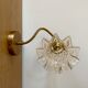 Wall lamp flexible cable tulip vintage amber glass