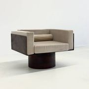 Ensemble de 2 chaises longues sculpturales en métal italien