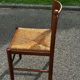 Set of 3 vintage wooden and straw chairs – 1950s