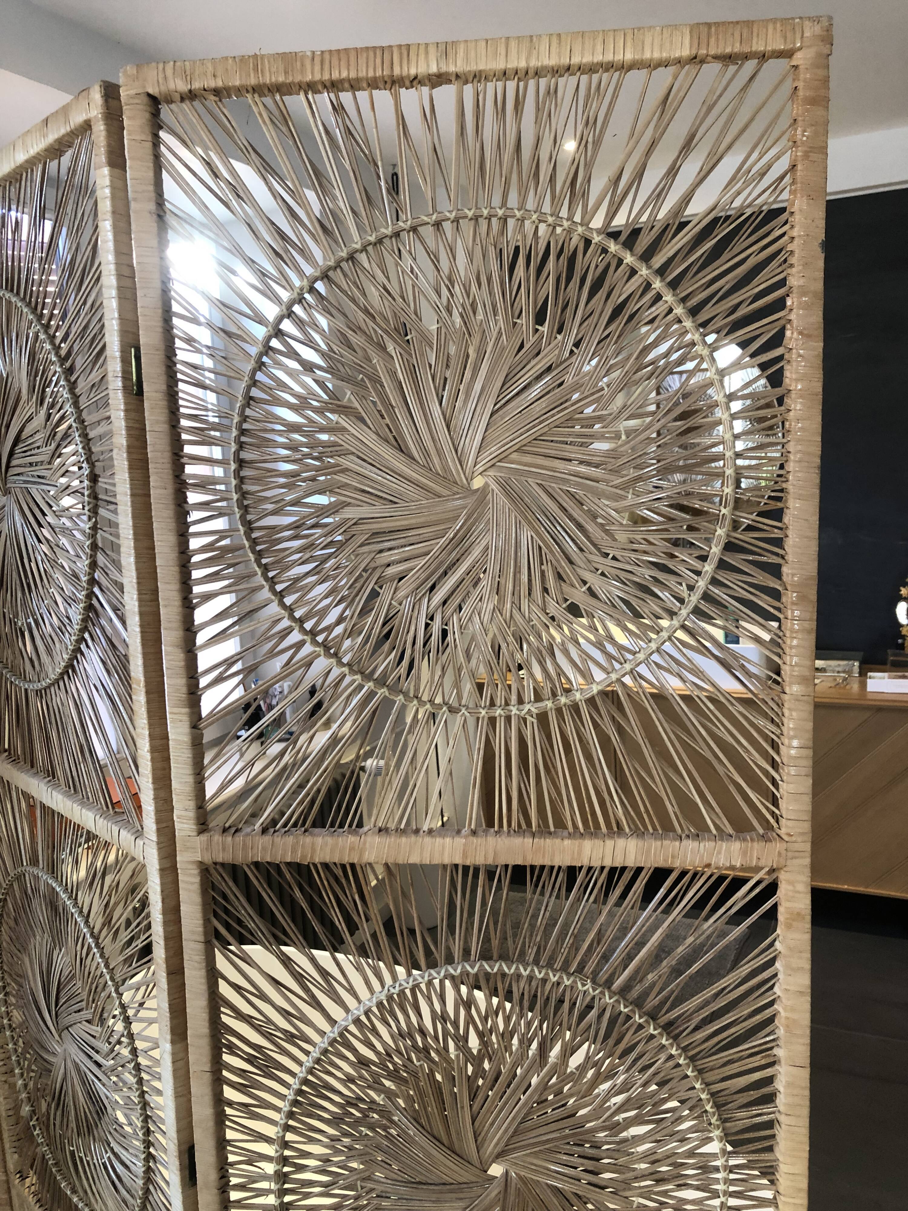 Vintage rattan screen