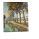 River landscape bordered by poplars, signed L. Basteleus, oil painting.