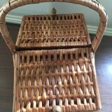 Double flap wicker basket