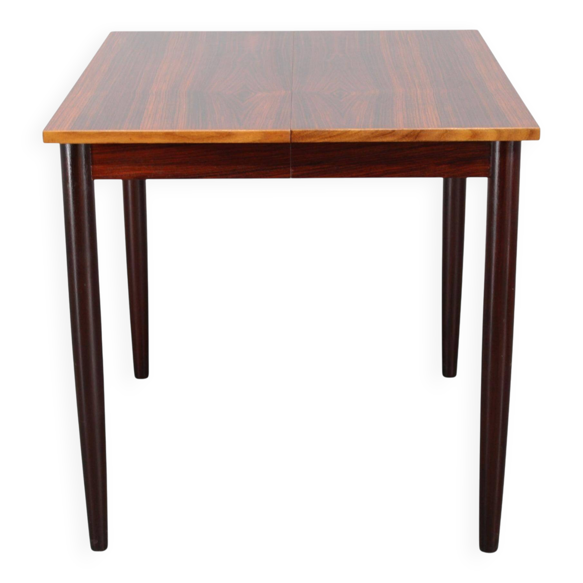 1960s Danish extendable palisander dining table, 4 leaves, restored