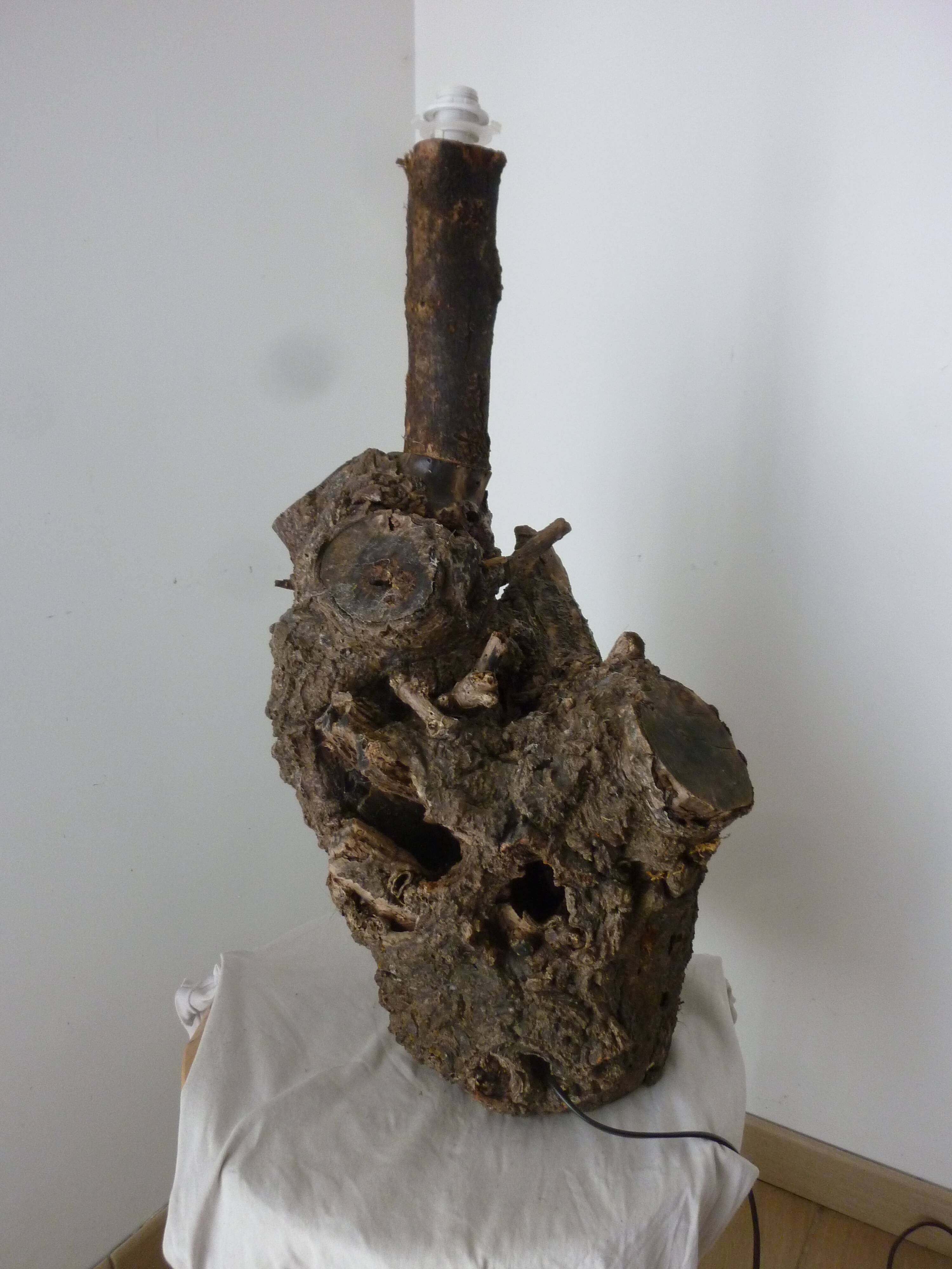 Brutalist turned wood lamp