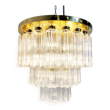 Flush mount chandelier by Glashutte Limburg, 1970s