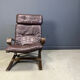 Vintage Scandinavian leather and bentwood armchair, 1970s
