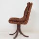 4 chaises en velours marron, 1970