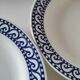 Ensemble 4 assiettes creuses vintage bleu marine