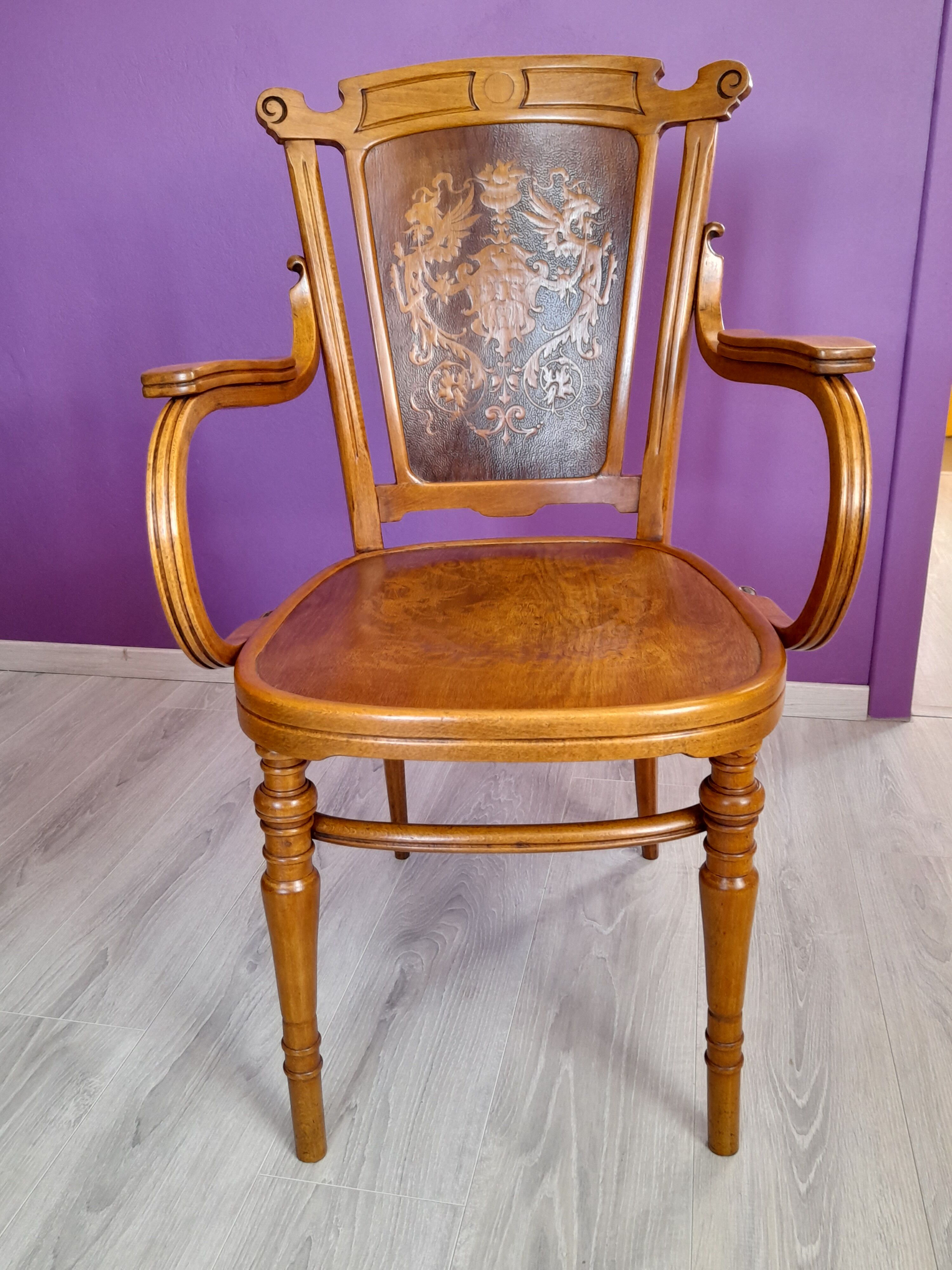 Art Nouveau office chair stamped by J. Kohn - Vienna