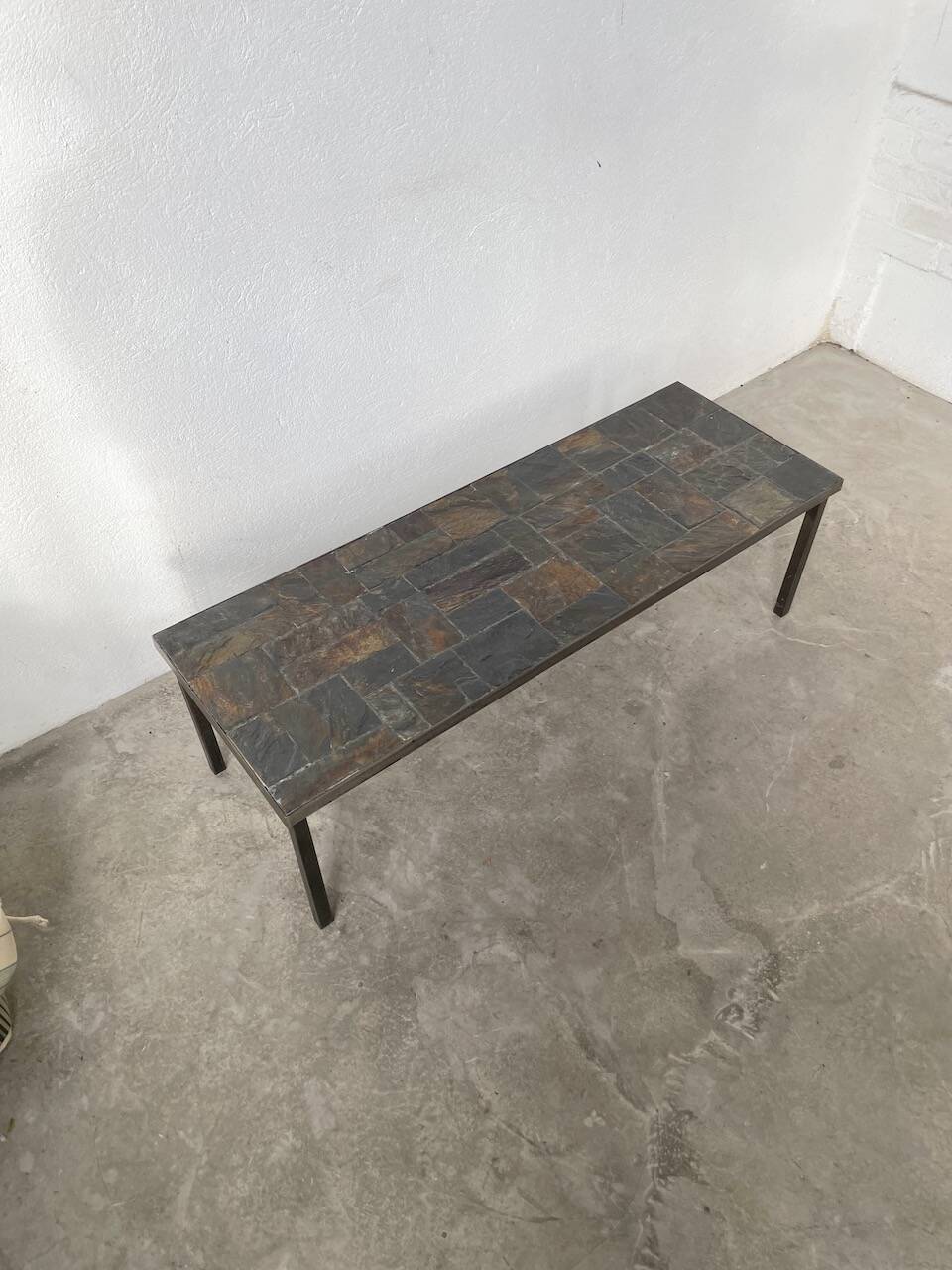 1950s slate coffee table
