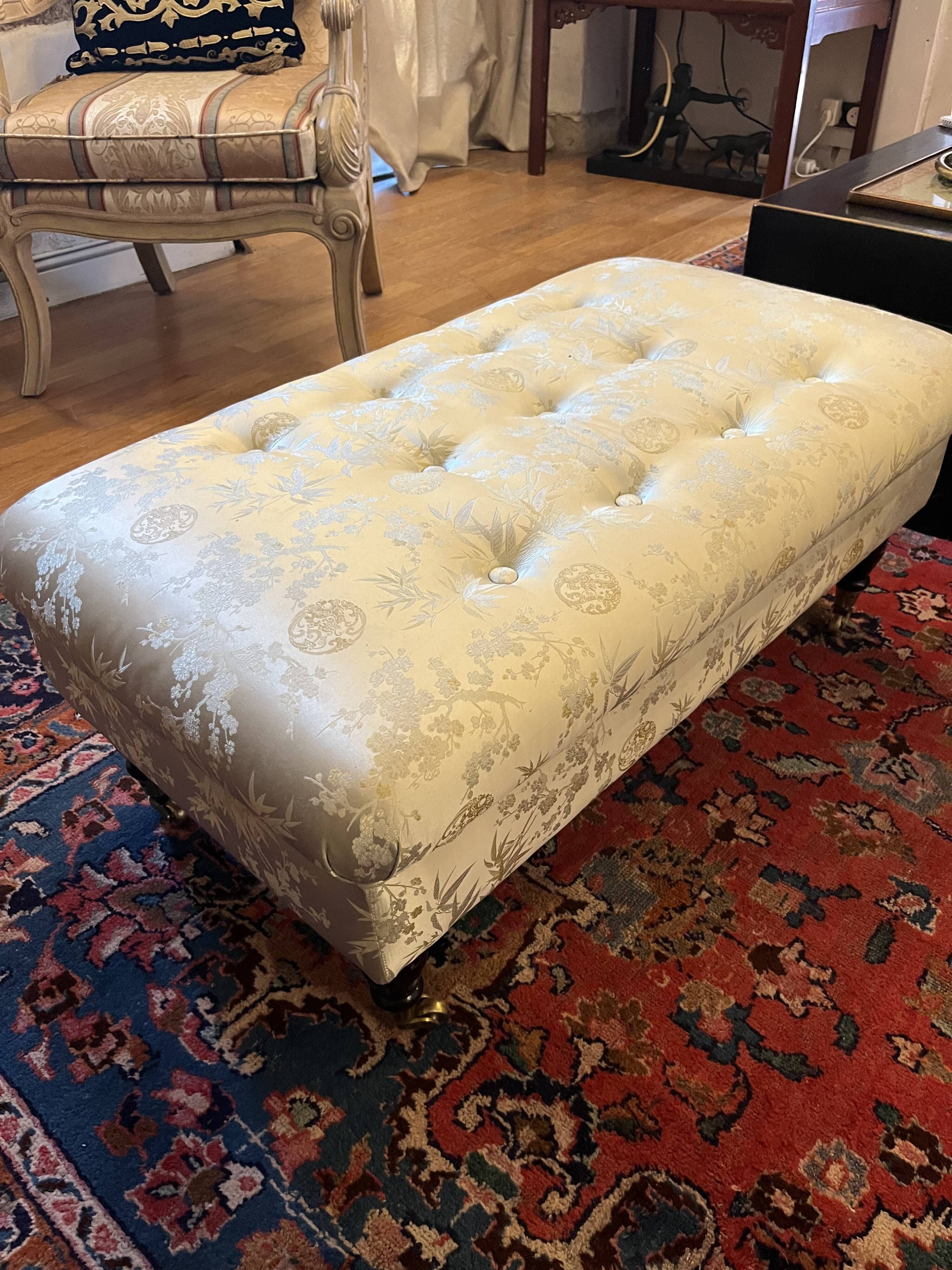 Vintage tufted Ottoman footstool. Ideal for decorators/resellers.