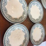 Lot de 8 assiettes creuses et de 4 assiettes à dessert anciennes Émile Bourgeois