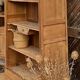 Large antique bookcase in raw solid oak